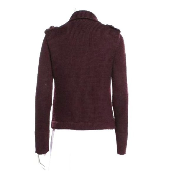 Marc Jacobs Wool Knit Utility Jacket Burgundy Pointed Collar Pockets XS Button U - Picture 3 of 11